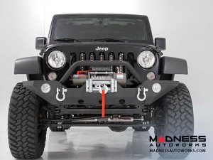 Jeep Wrangler JK Black Full Width Front Bumper w/ Winch Mount (2007 - 2018)